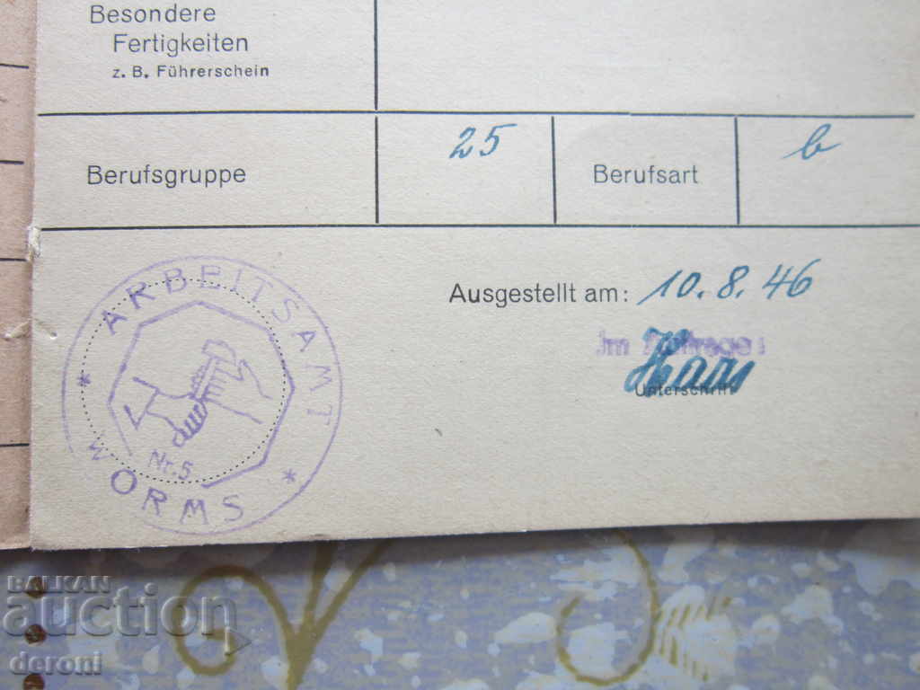 Auction Old German Document Book Card 1945 Third Reich Auction Old German Document Book Card 1945 Third Reich