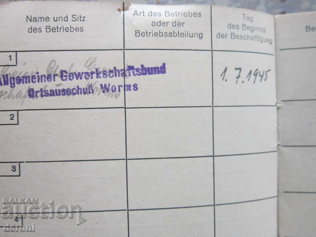 Delivery of Old German Document Book Card 1945 Third Reich Delivery of Old German Document Book Card 1945 Third Reich