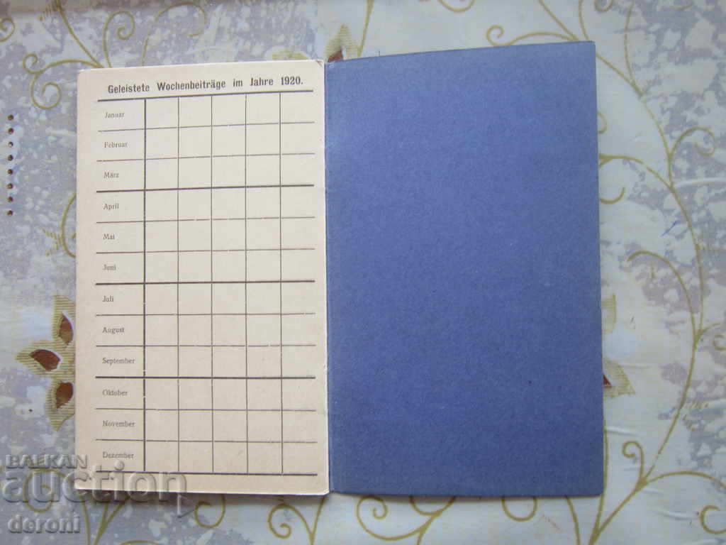 Old German Document Book Card 1921 - 5 Old German Document Book Card 1921 - 5