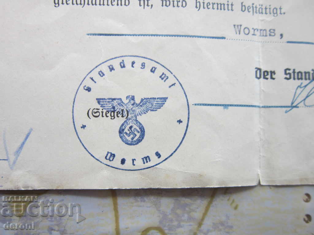 Auction Old German document swastika declaration Third Reich Auction Old German document swastika declaration Third Reich