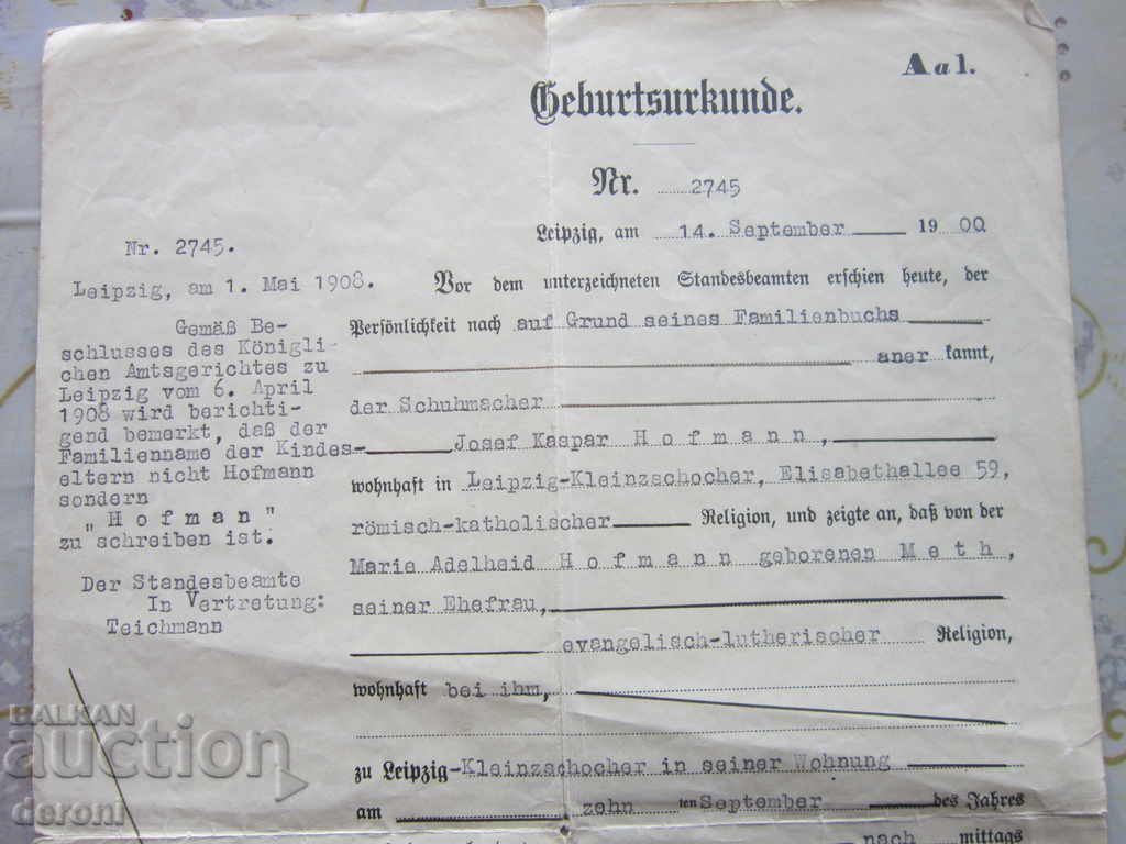 Old German Document Declaration Statement 1925 - 6 Old German Document Declaration Statement 1925 - 6