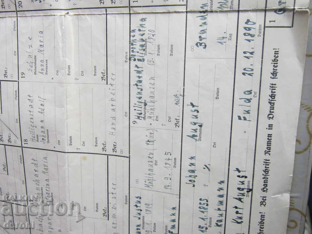 Licitație Cartea germană de înregistrare a adresei de documente al Treilea Reich Licitație Cartea germană de înregistrare a adresei de documente al Treilea Reich