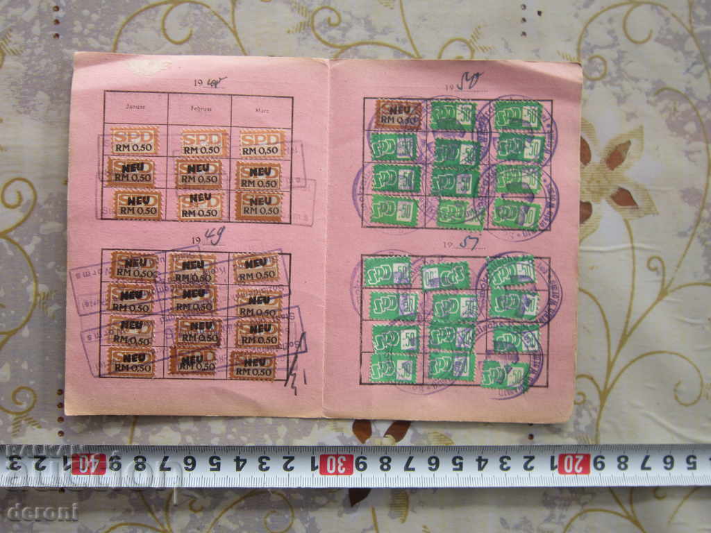 Auction German Party Membership Card 1948 SPD Auction German Party Membership Card 1948 SPD