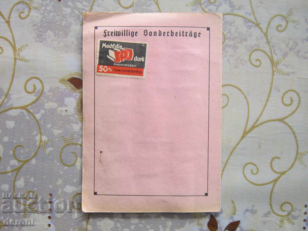 Delivery of German Party Membership Card 1948 SPD Delivery of German Party Membership Card 1948 SPD