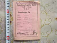 Cartea de membru al partidului german 1948 SPD
