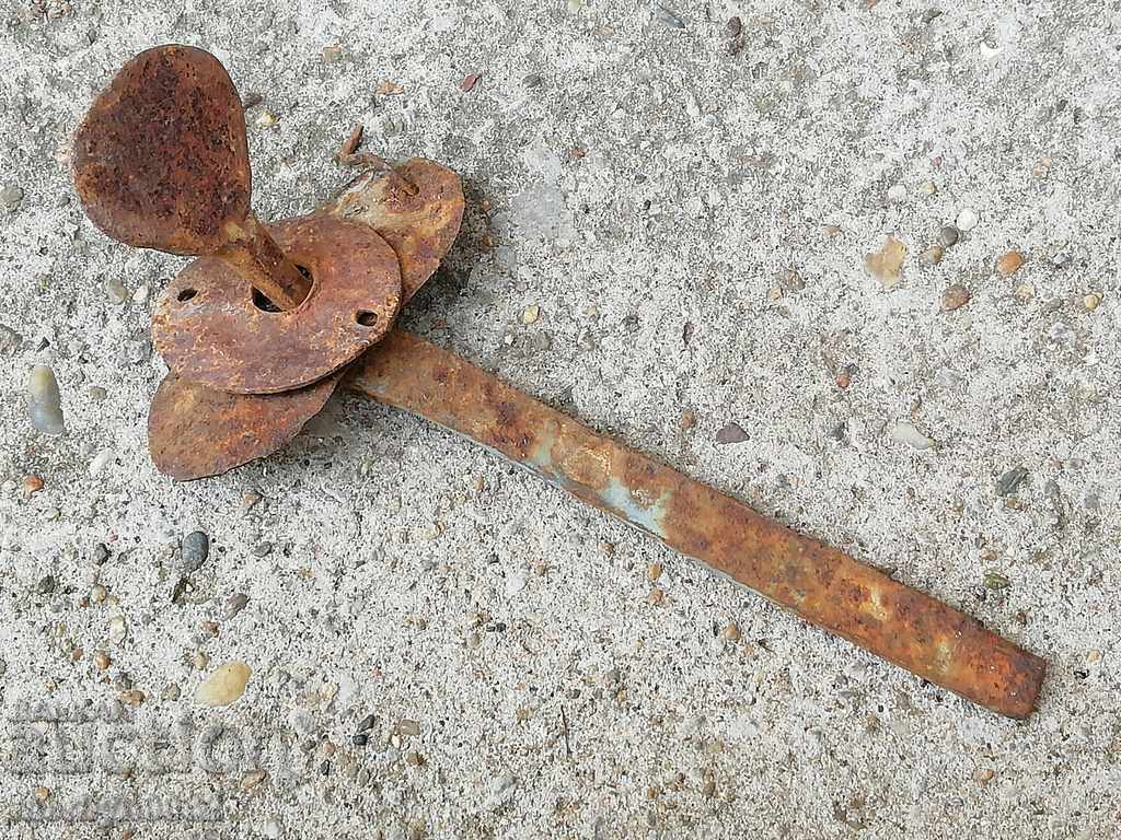 Antique wrought iron latch, lock, latch for an antique gate