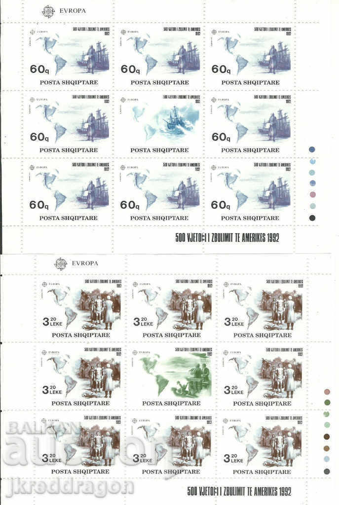 Albania - Europe Columbus 1992 bl. and m.l. MNH with price 30.00 BGN | € 15.34 Albania - Europe Columbus 1992 bl. and m.l. MNH with price 30.00 BGN | € 15.34