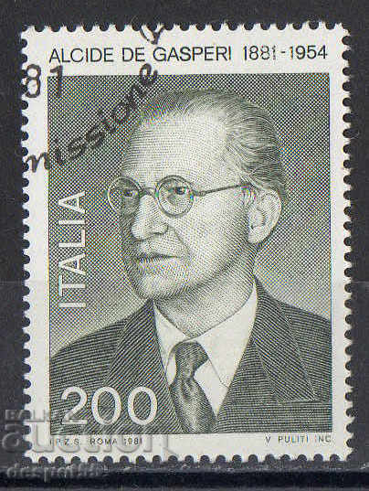 1981. Italy. Francesco di Gasperi - an Italian politician.