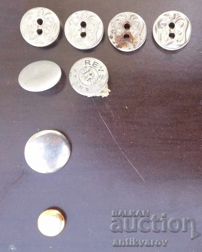 Metal buttons, aluminum, brass, iron, stainless steel