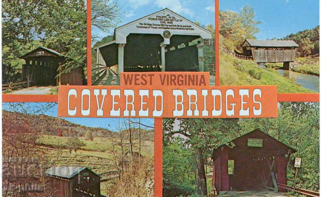 Carte poștală - Virginia de Vest, Poduri acoperite