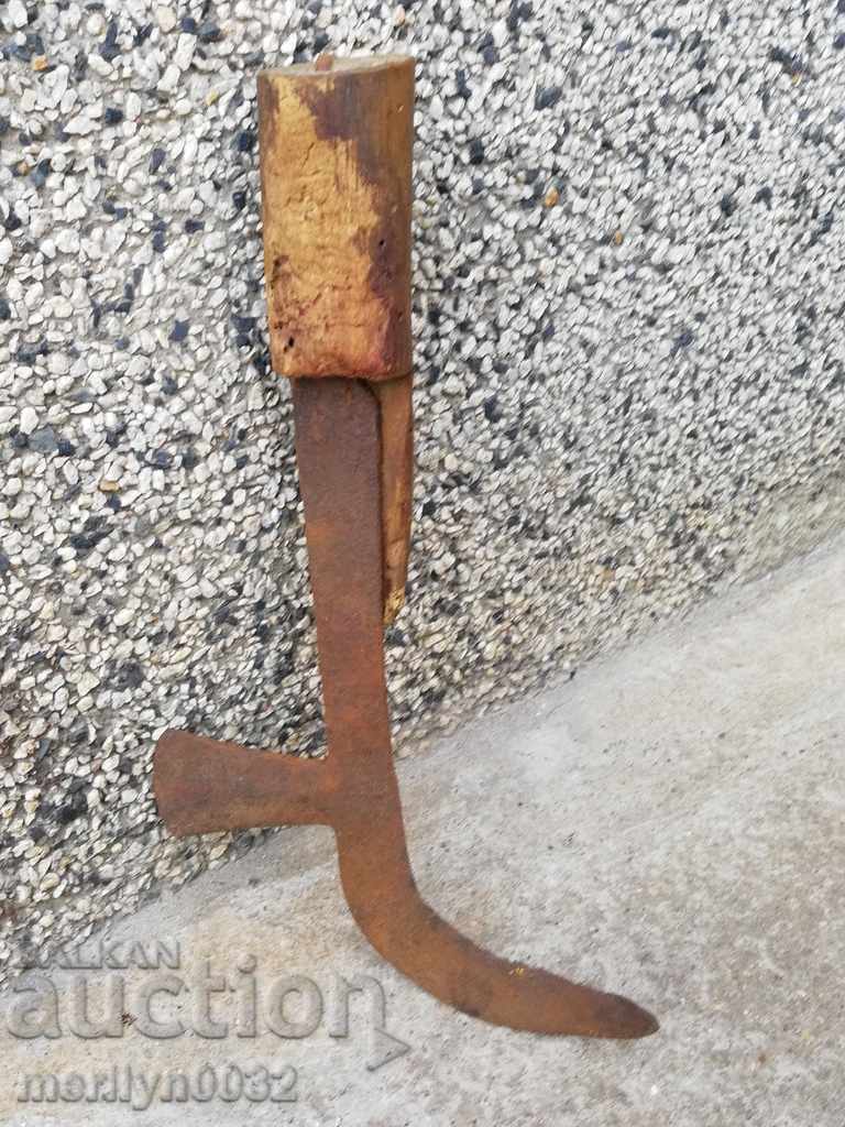 Auction Old forged knife, blade, wrought iron, knife, chopper Auction Old forged knife, blade, wrought iron, knife, chopper