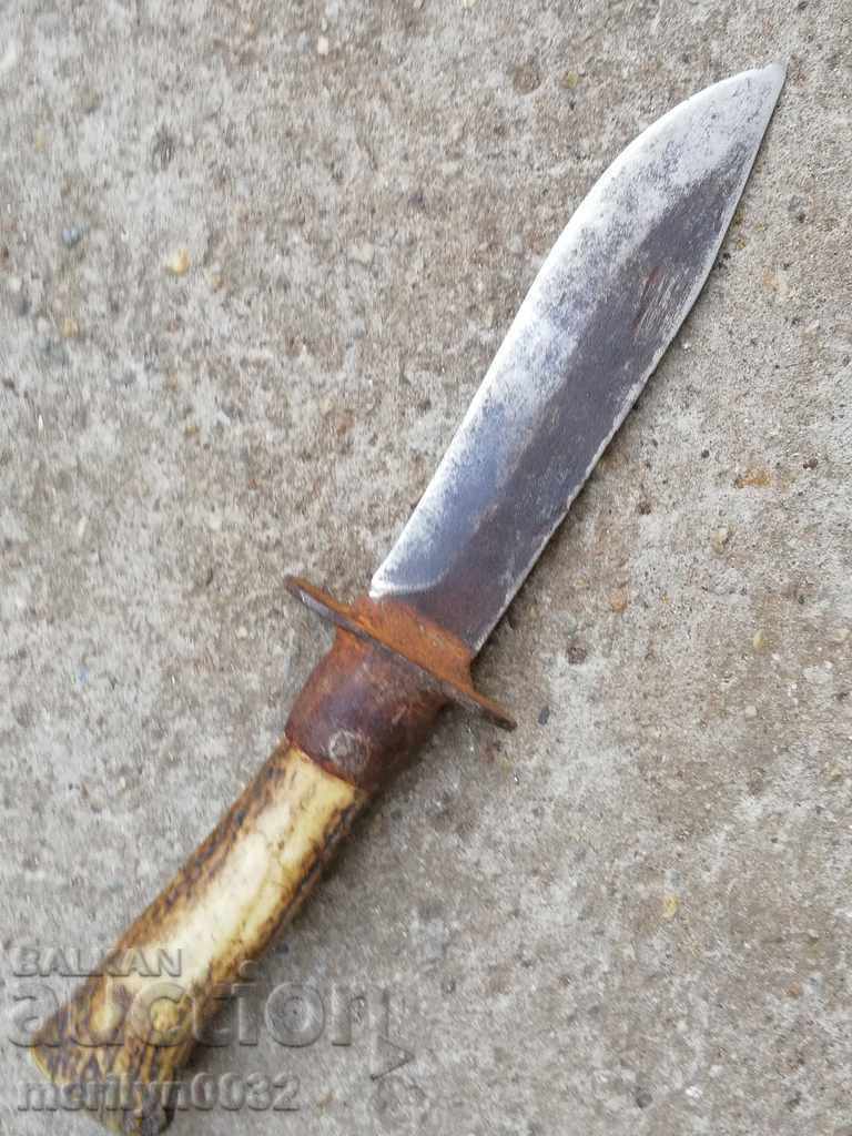 Cuțit de vânătoare vechi cu mâner de coarne - 7 Cuțit de vânătoare vechi cu mâner de coarne - 7
