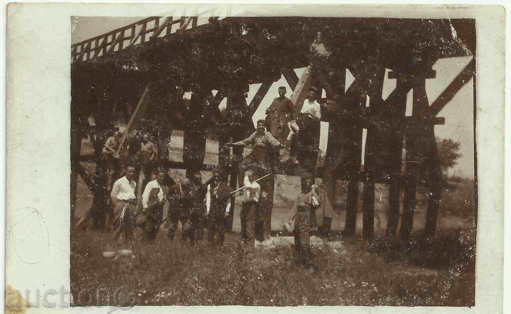 Old photo, Rousse, the wooden bridge for the village of Kulata and the village of Dolapite