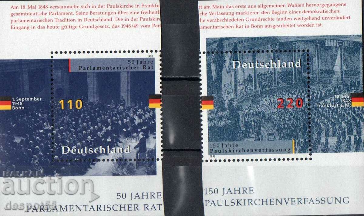 1998. Germany. Anniversary events + Block. with price 3.70 BGN | € 1.89 1998. Germany. Anniversary events + Block. with price 3.70 BGN | € 1.89