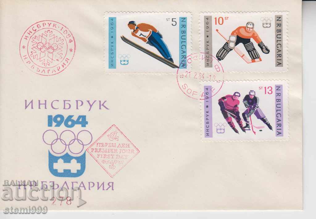 Primul plic pentru plicuri de sport Innsbruck Red Stamp