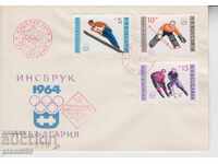 First day mail envelope WINTER sports SKI red stamp