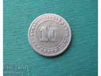 Стрейт Сетлимент 10 Цента 1910 Рядка Монета Сребро