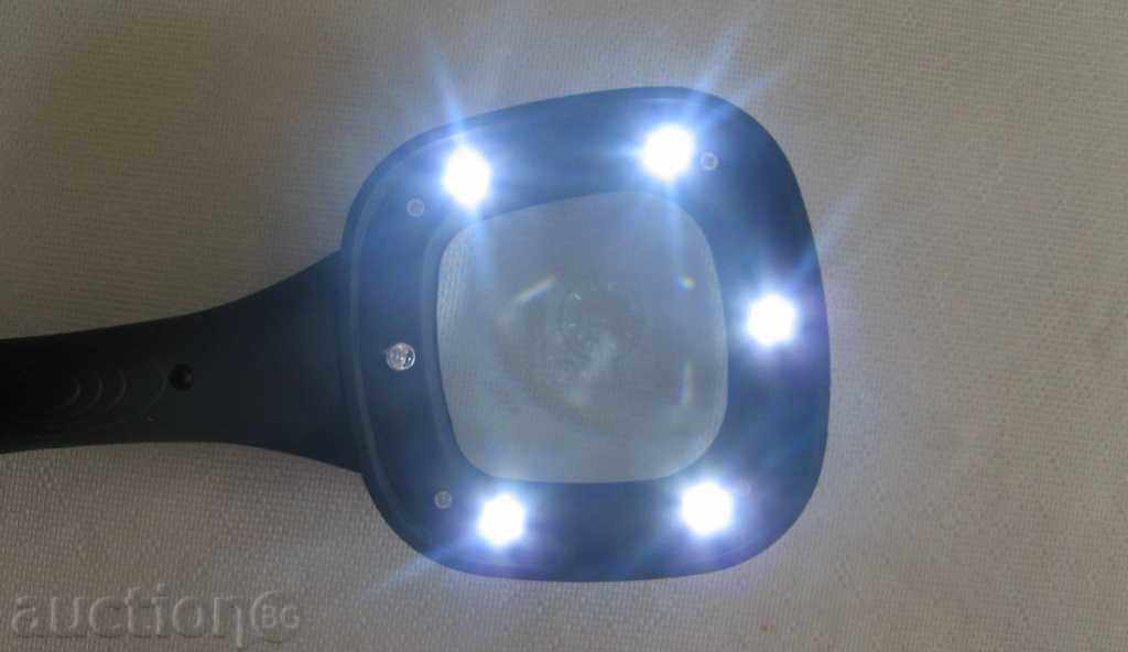 Extremely comfortable magnifying glass with illumination.