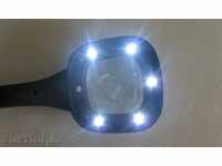 Extremely comfortable magnifying glass with illumination.