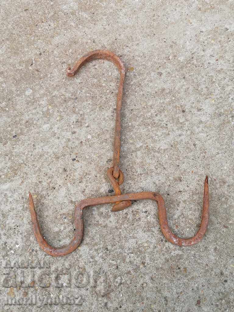 An old forged scraping hook, double twin with price 37.00 BGN | € 18.92 An old forged scraping hook, double twin with price 37.00 BGN | € 18.92