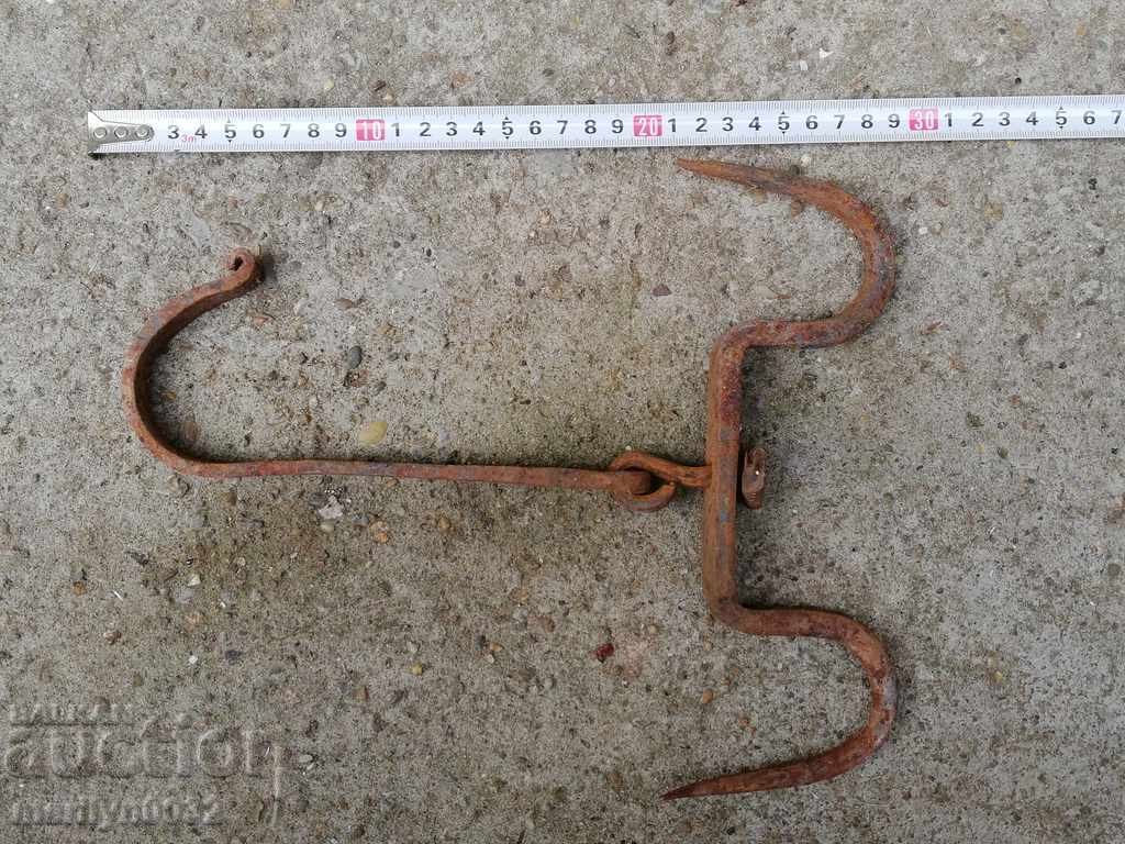 Delivery of An old forged scraping hook, double twin Delivery of An old forged scraping hook, double twin