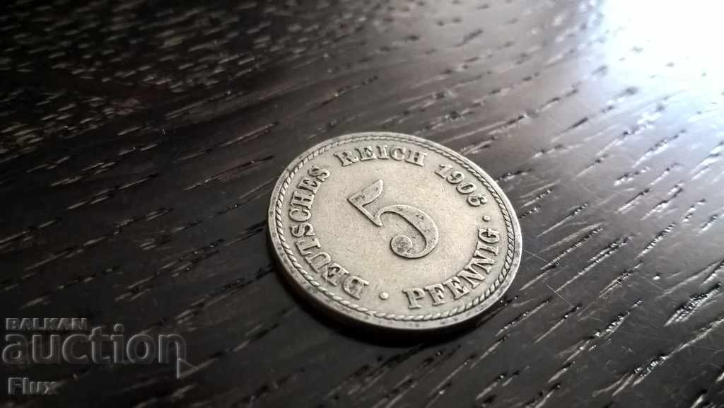 Ράιχ Coin - Γερμανία - 5 εκατοστά του μάρκου | 1906.? σειρά Α