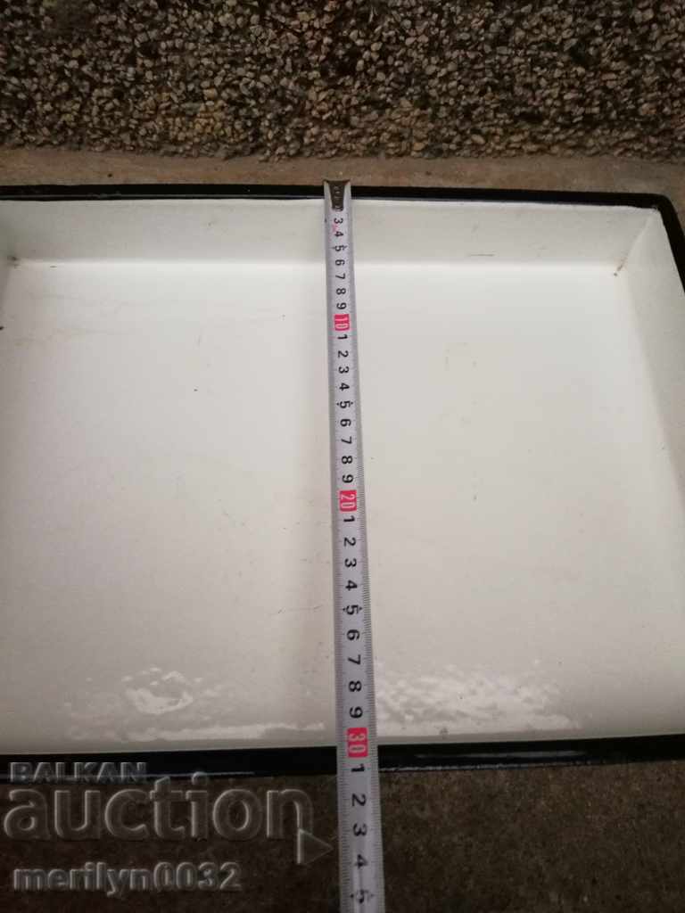 Old enamelled tray, enamel bowl, pan, tray - 6 Old enamelled tray, enamel bowl, pan, tray - 6