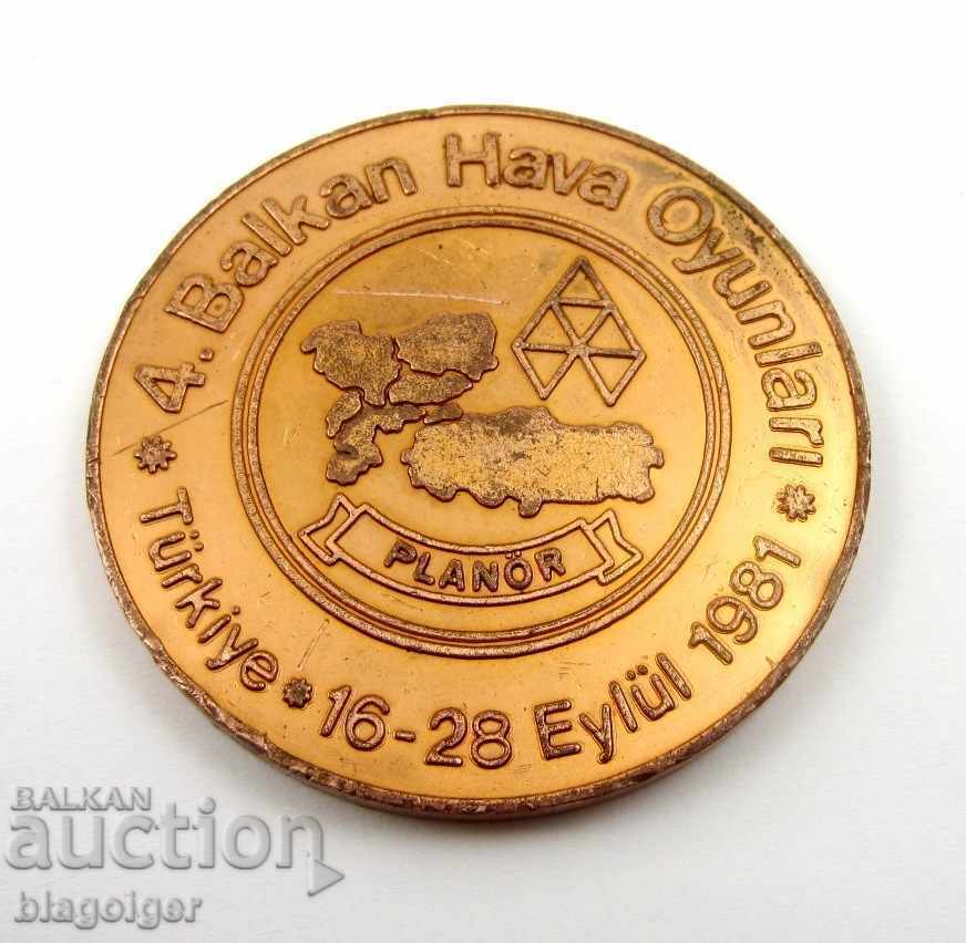 Auction MEDAL-BALKAN GAMES-AERIAL SPORTS-1987-TURKEY Auction MEDAL-BALKAN GAMES-AERIAL SPORTS-1987-TURKEY