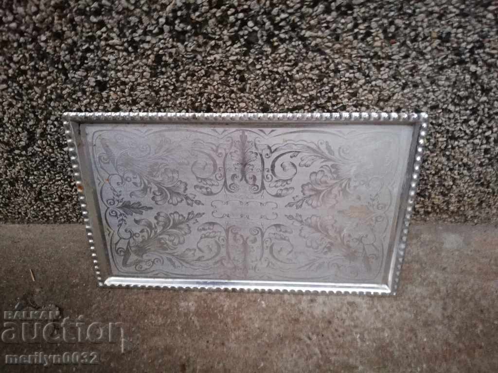 Old aluminum tray, tray, plateau, service - 7