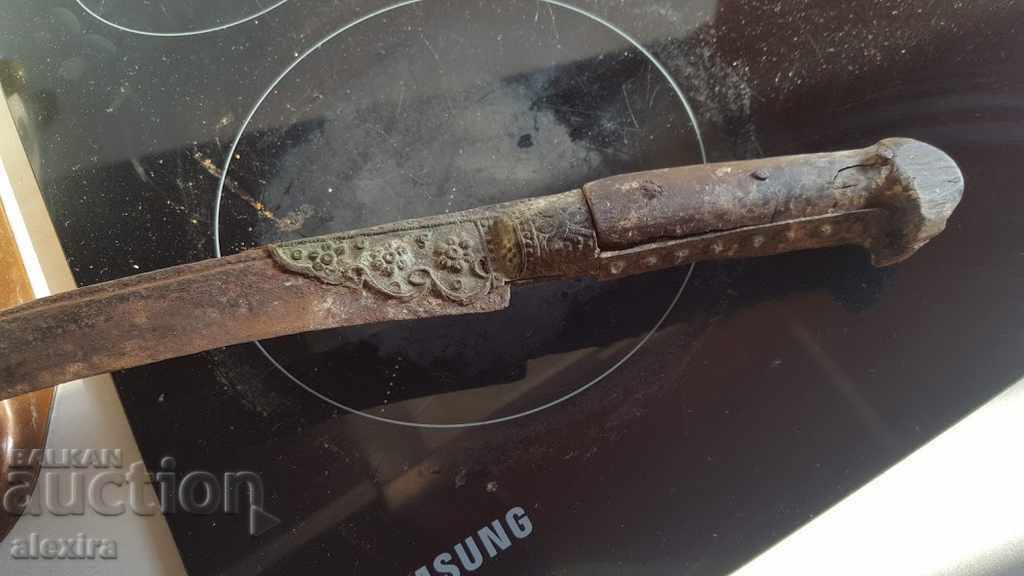 Mâner otoman scurt, lamă gravată, cuțit, sabie - 6