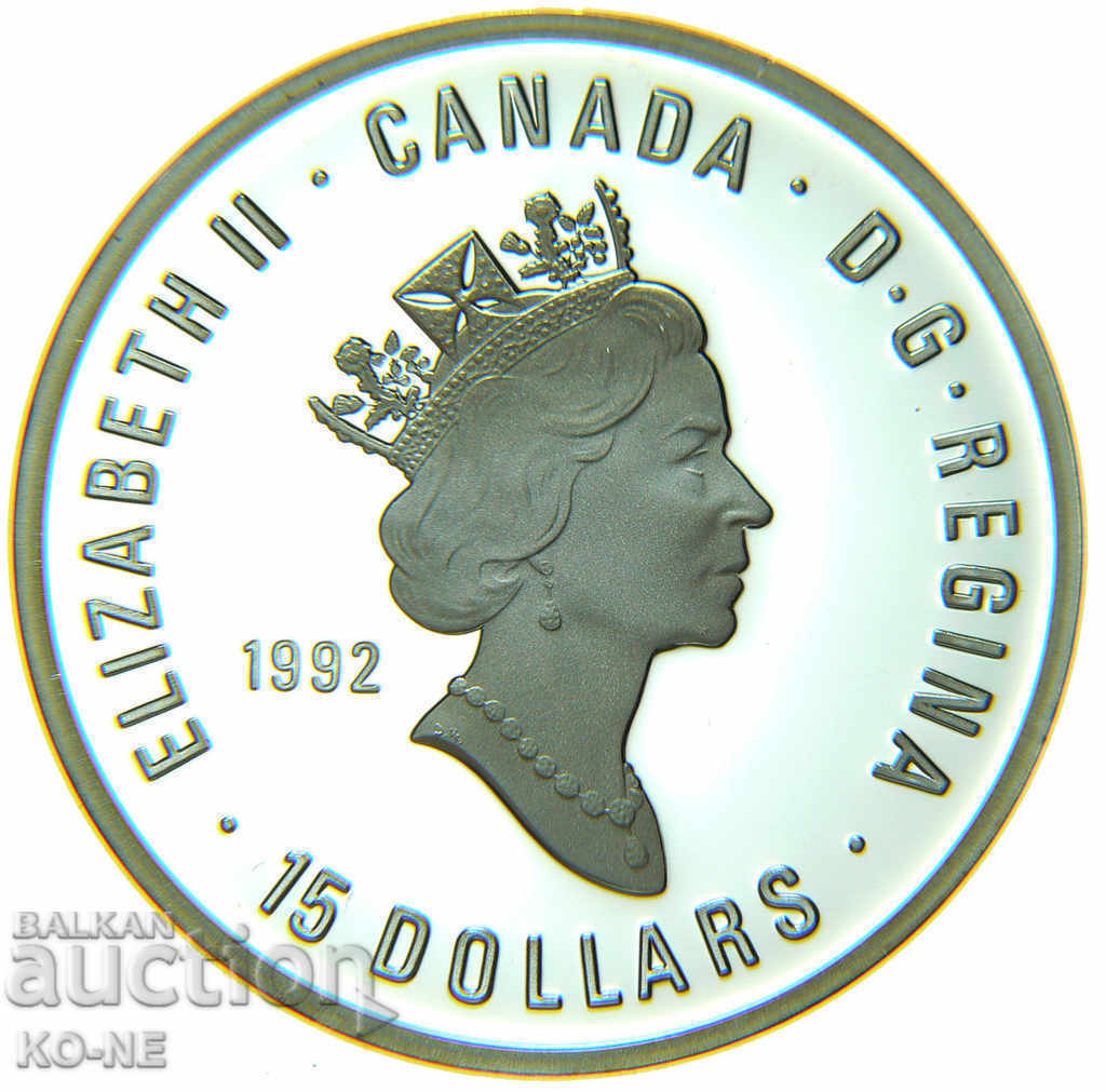 Monedă de argint 15 dolari Canada cu preț 170.00 BGN | € 86.92