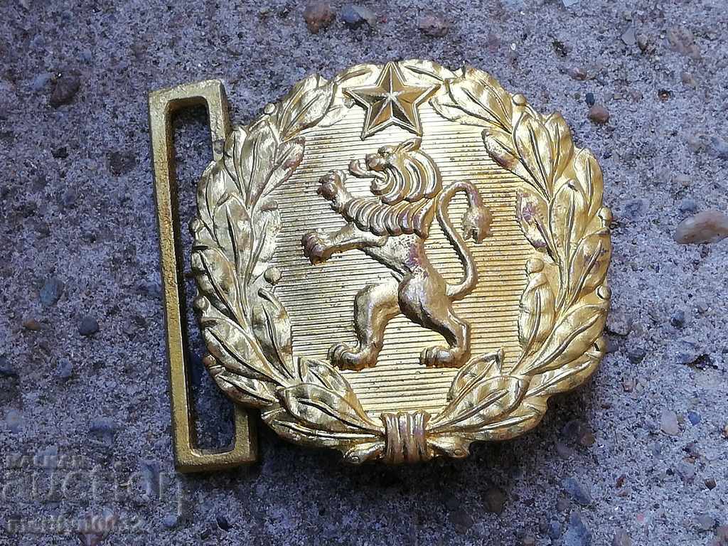 Officer's bronze belt buckle, buckle emblem NRB