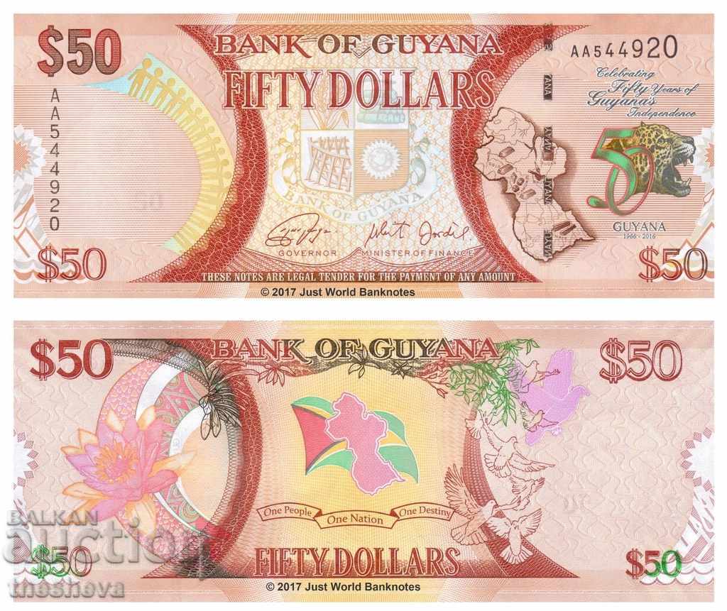 Guyana 50 de dolari 2016 Comemorative P-41 Bancnote UNC