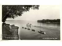 Old card - Vidin - Danube with barges