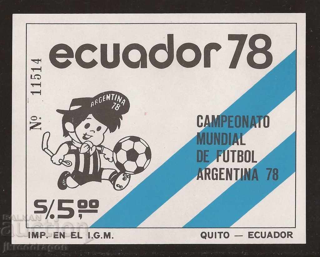 Ecuador Cupa Mondială de Fotbal Argentina 1978 MNH