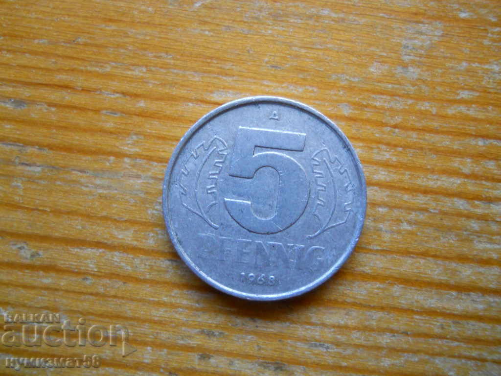 5 pfennig 1968 - ΛΔΓ