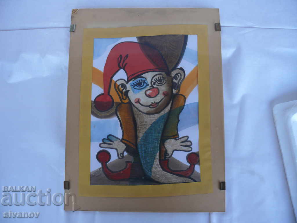 Interesting Picture Signed - Clown interesting technique