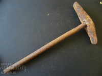 Old hammer, iron handle