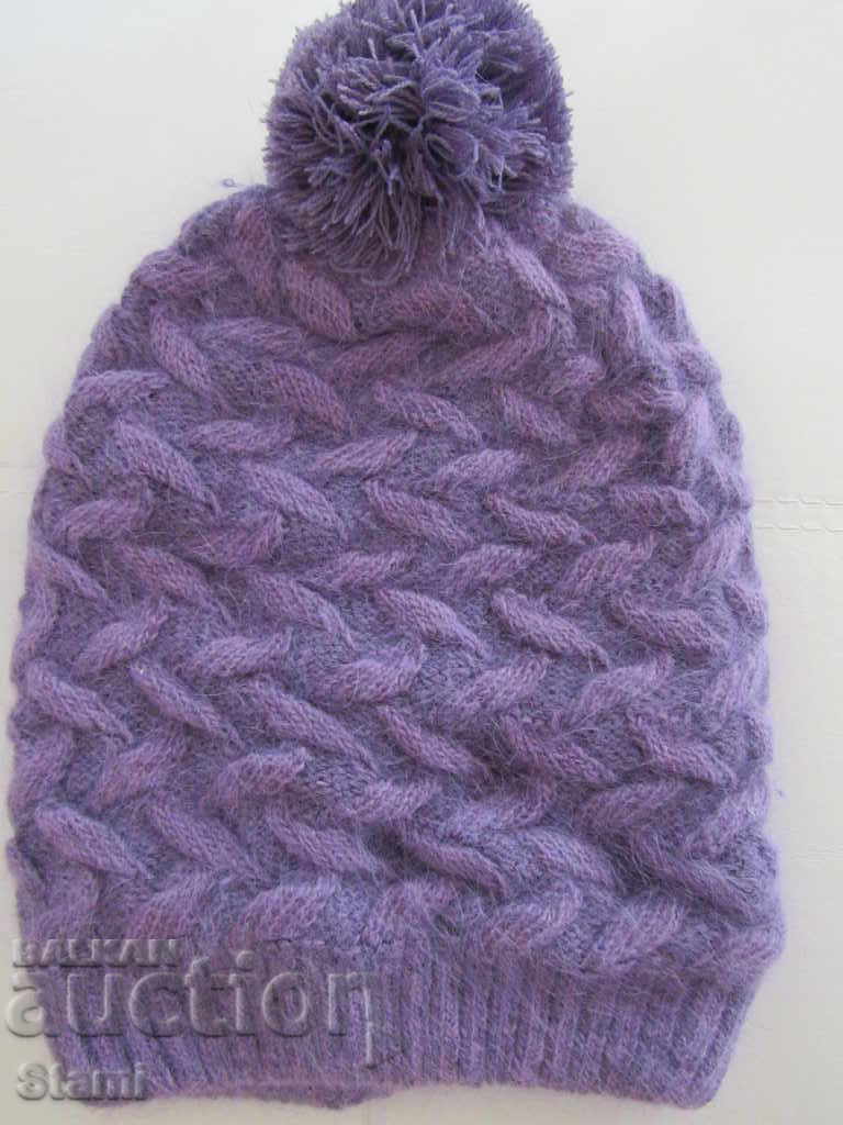 Machine knitted wool hat, purple color with price 8.00 BGN | € 4.09 Machine knitted wool hat, purple color with price 8.00 BGN | € 4.09
