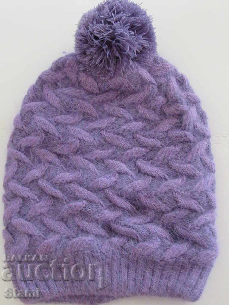 Delivery of Machine knitted wool hat, purple color Delivery of Machine knitted wool hat, purple color