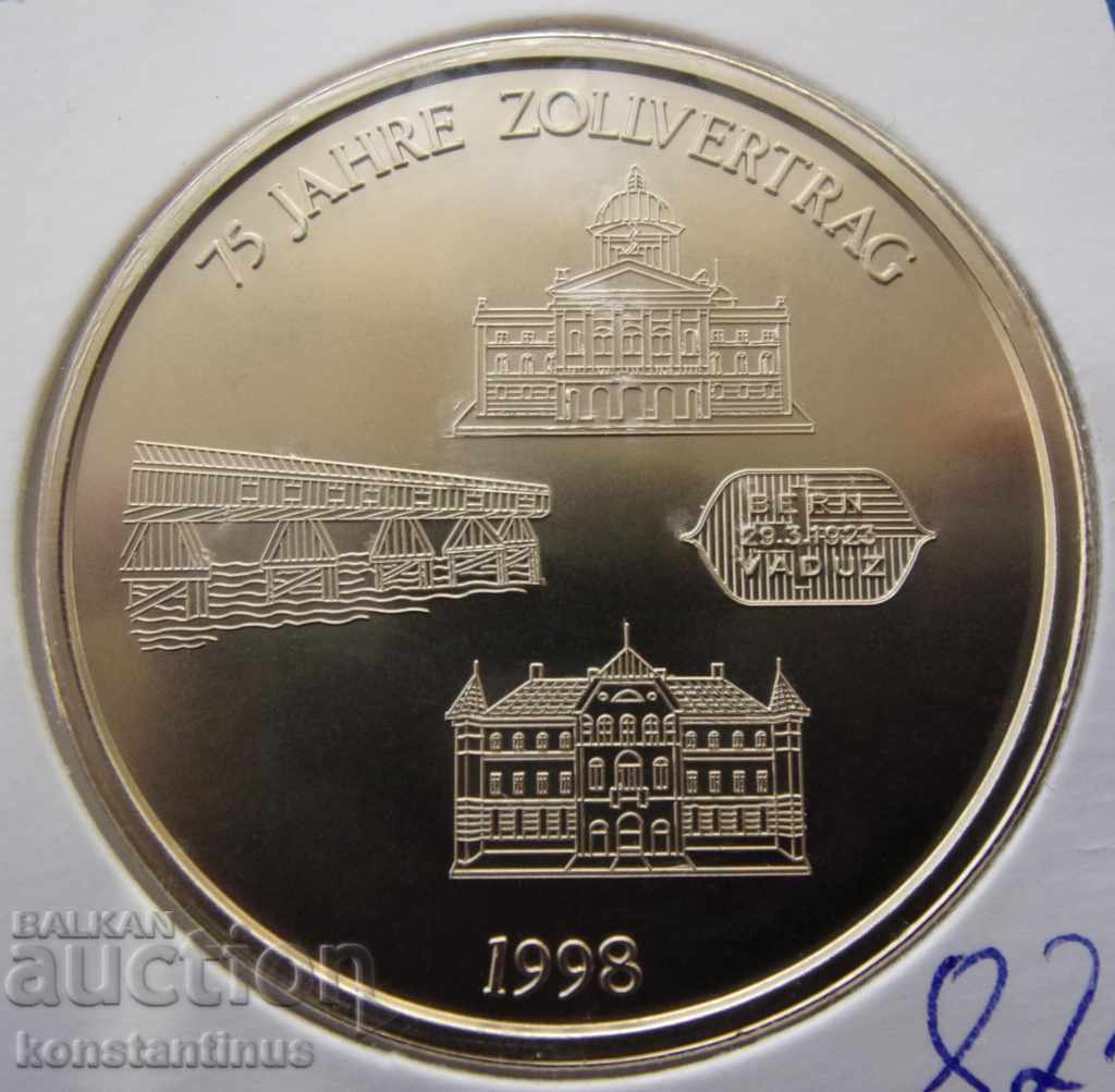 Лихтенщайн  5  Евро  1998  UNC  PROOF