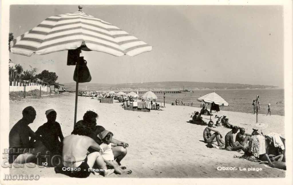 Old card - Obzor, Beach