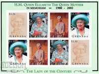1995. Grenada. 95 years since the birth of the Queen Mother. Block.