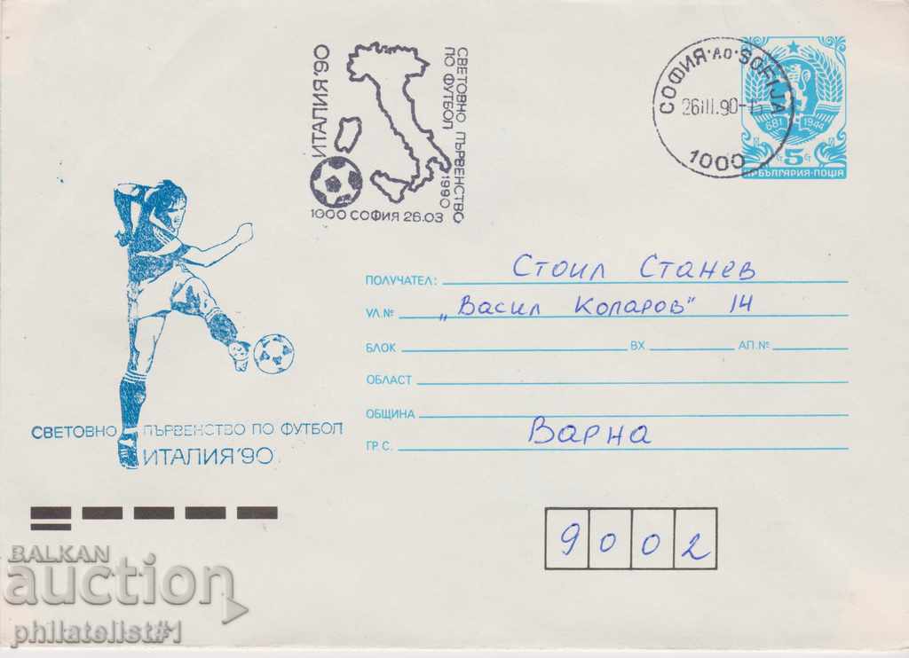 Postal envelope with the sign 5 st. OK. 1990 FUTBAL ITALY'90 717