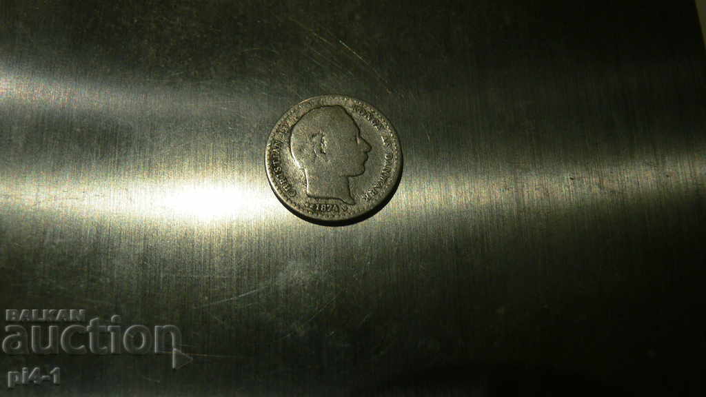 Denmark 25 pp. 1874 silver with price 20.00 BGN | € 10.23 Denmark 25 pp. 1874 silver with price 20.00 BGN | € 10.23