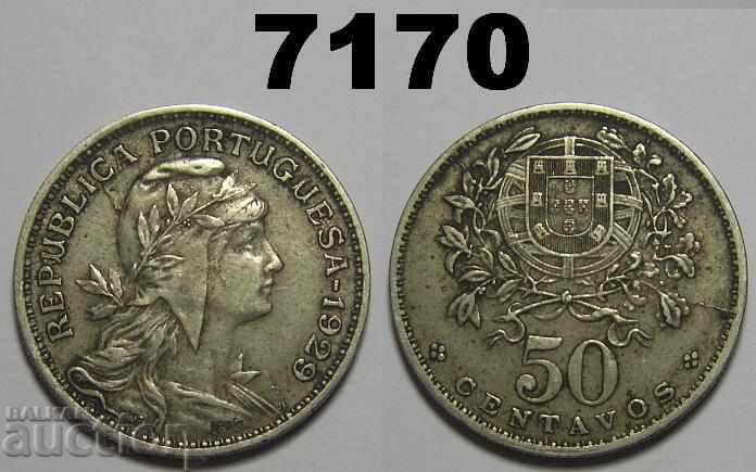 Πορτογαλία 50 σεντ 1929 VF / VF + κέρμα