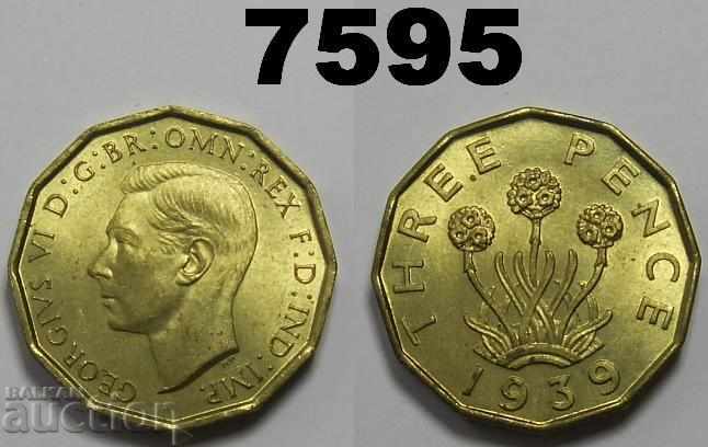 Marea Britanie 3 pence 1939 monede UNC
