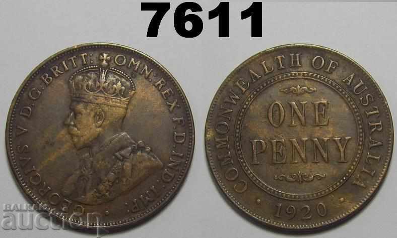 Australia 1 penny 1920 VF + monedă