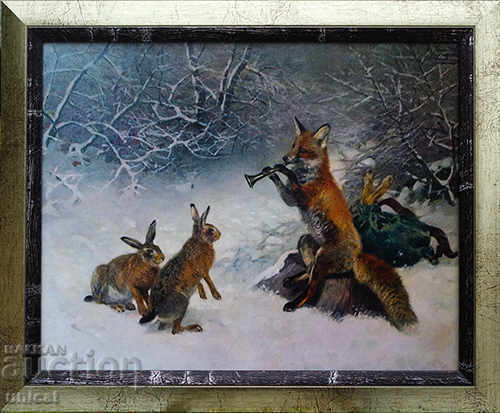 Η αλεπού γοητεύει τα κουνέλια. Μια χιουμοριστική εικόνα για τους κυνηγούς.