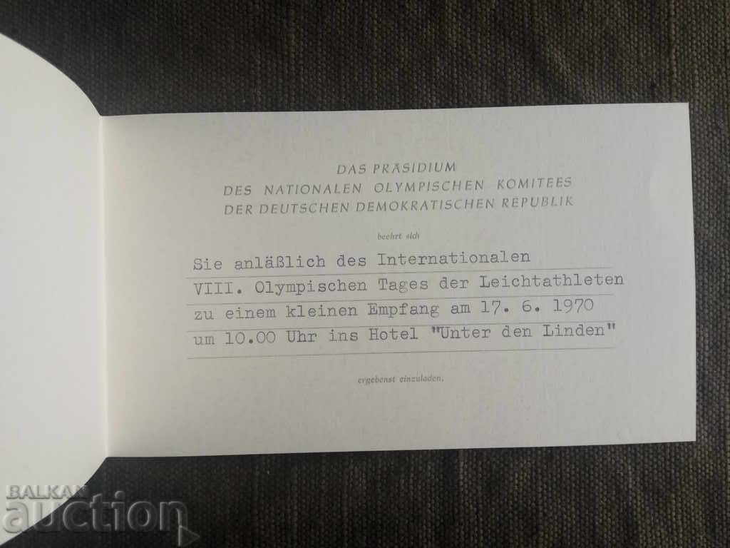 Delivery of Olympic Committee GDR 1970 - for the Bulgarian delegation Delivery of Olympic Committee GDR 1970 - for the Bulgarian delegation